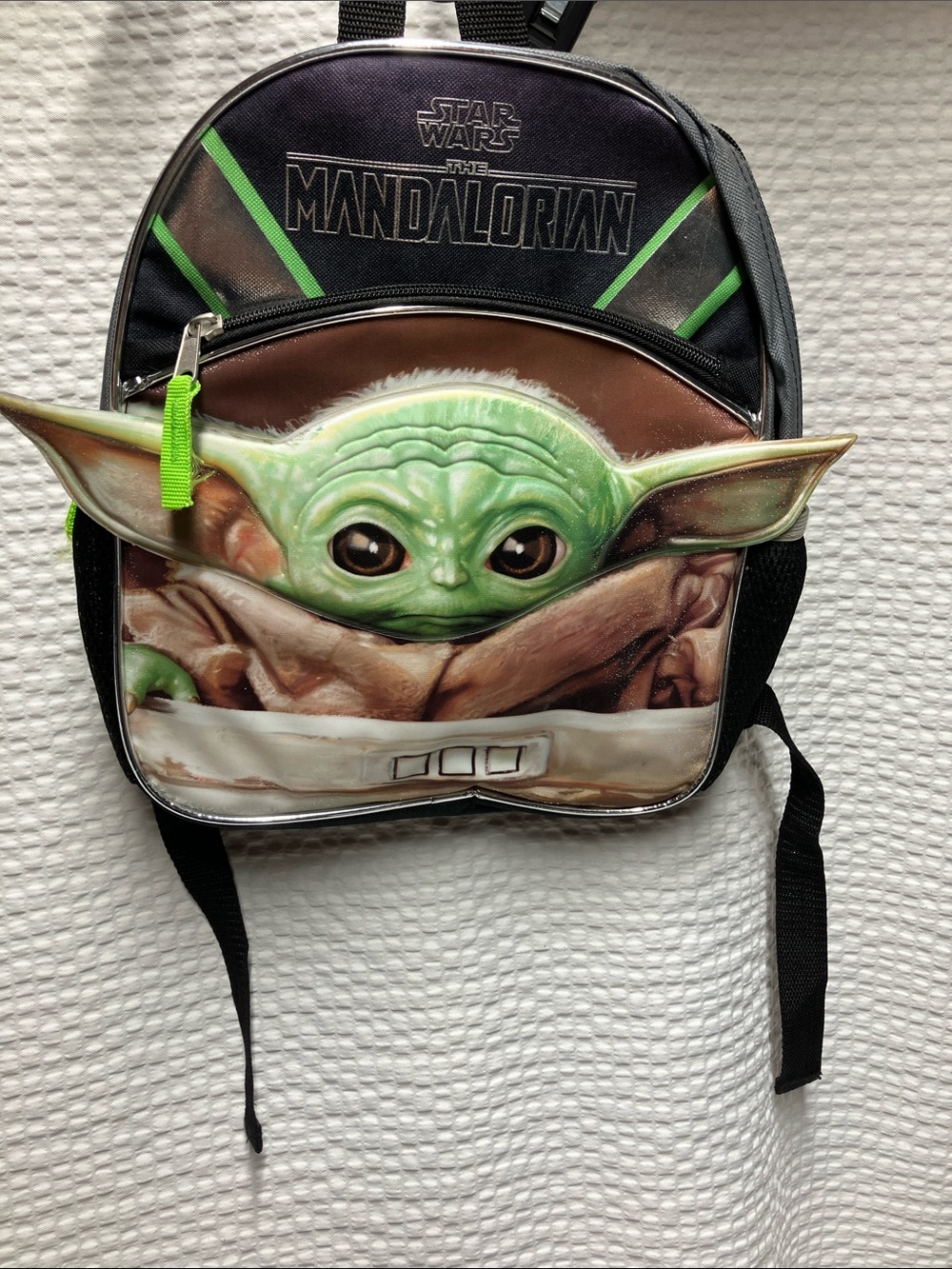 Star Wars The Mandalorian Kids Backpack - Green & Black